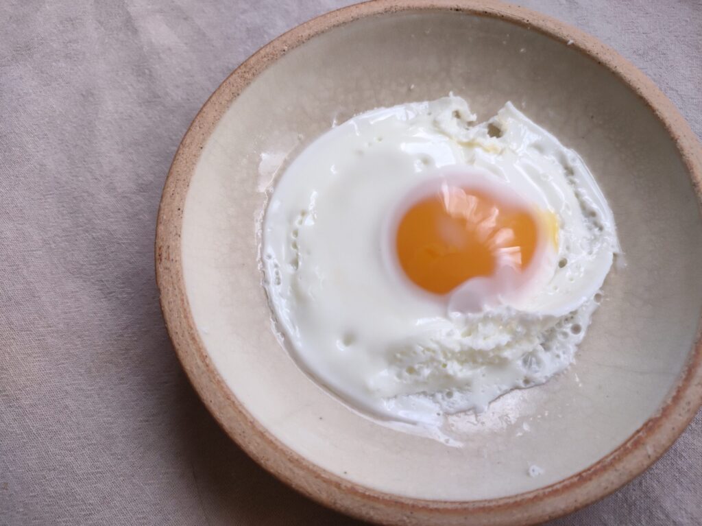 電子レンジで作った卵のできあがり